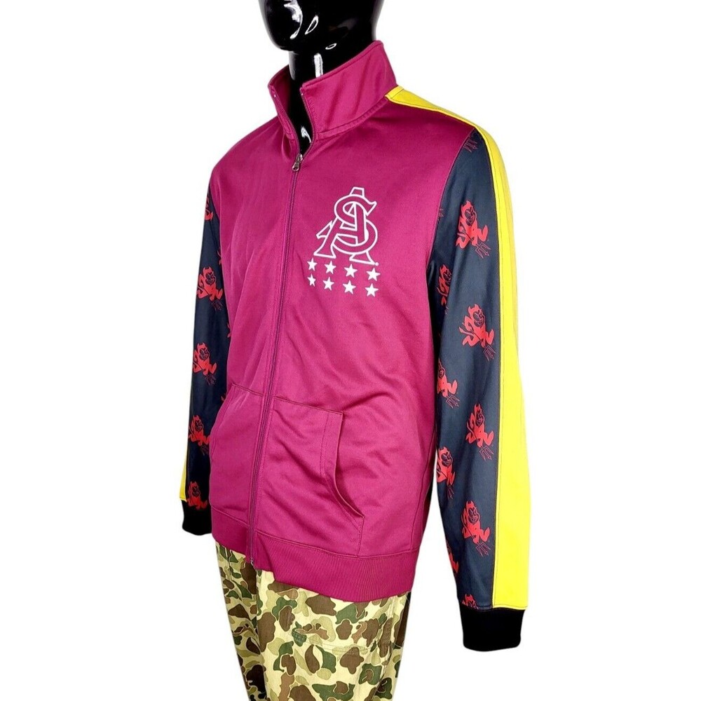 Recycled Karma ASU Sun Devil's Arizona State Zip-Up Track Jacket Unisex Size XL